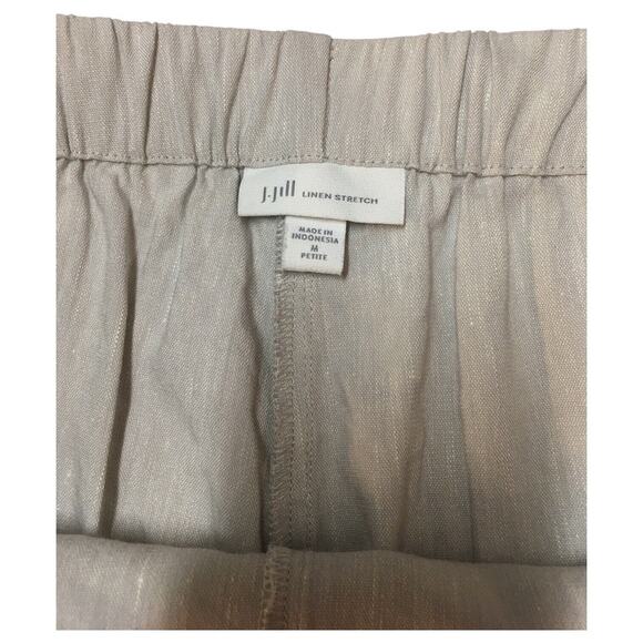 J Jill Pants Womens M Linen Stretch Capri Button Bottom Beachy Cottagecore Gray - Picture 3 of 13